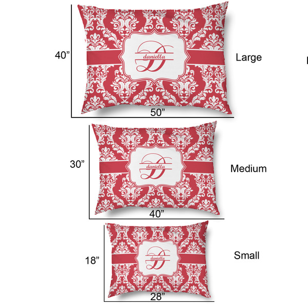 Damask Outdoor Dog Beds - SIZE CHART