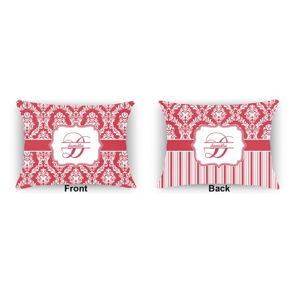 Damask  Outdoor Rectangular Throw Pillow (Front and Back)