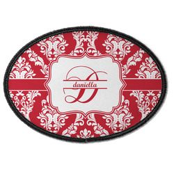 Damask Iron On Oval Patch w/ Name and Initial