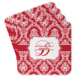 Damask Paper Coasters w/ Name and Initial