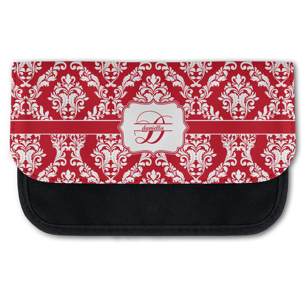 Custom Damask Canvas Pencil Case w/ Name and Initial