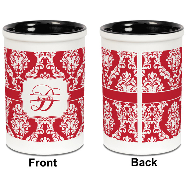Damask Pencil Holder - Black - approval