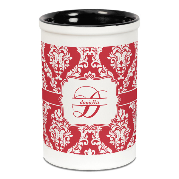 Damask Pencil Holder - Black
