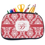 Damask Neoprene Pencil Case - Medium w/ Name and Initial
