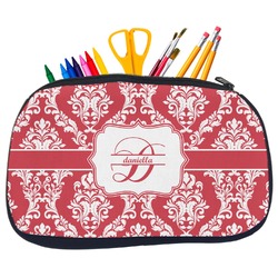 Damask Neoprene Pencil Case - Medium w/ Name and Initial