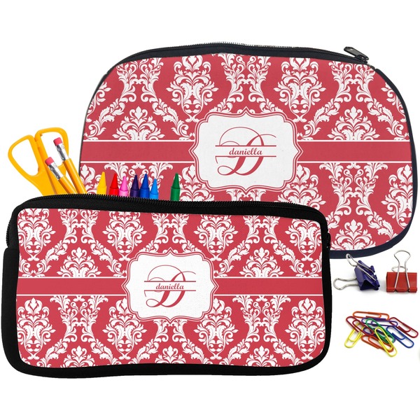 Damask Pencil / School Supplies Bags Small and Medium