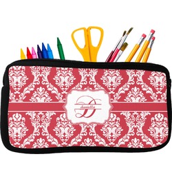 Damask Neoprene Pencil Case - Small w/ Name and Initial