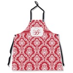 Damask Apron Without Pockets w/ Name and Initial