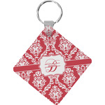Damask Diamond Plastic Keychain w/ Name and Initial