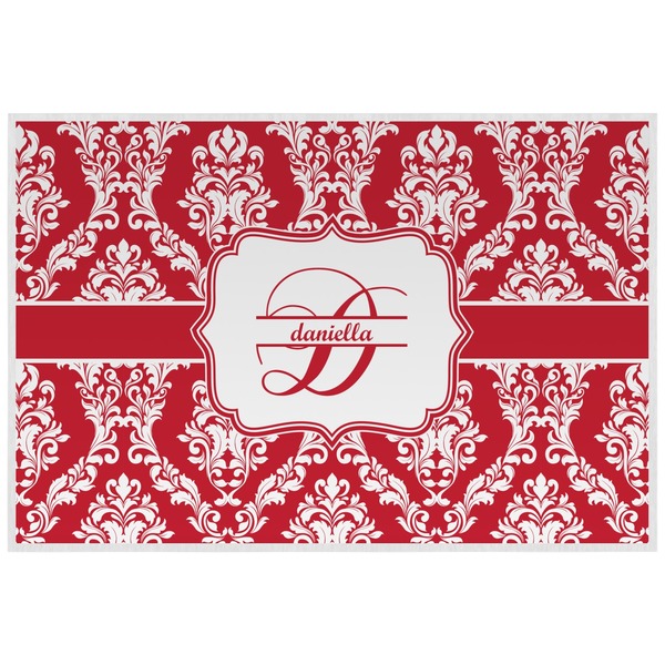 Custom Damask Laminated Placemat w/ Name and Initial