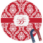 Damask Round Fridge Magnet (Personalized)