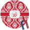Damask Round Fridge Magnet (Personalized)