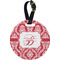 Damask Plastic Luggage Tag - Round (Personalized)