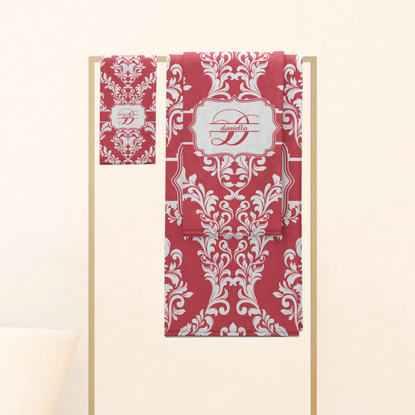Damask Personalized Towel Set