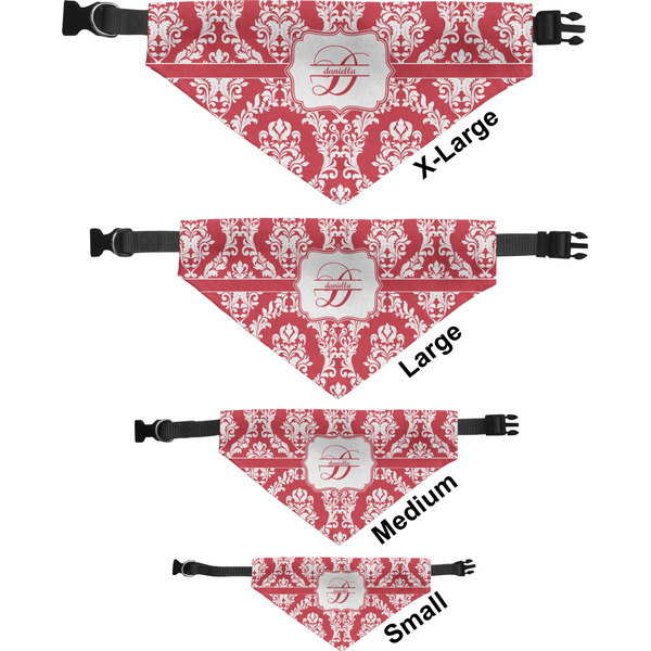 Damask Pet Bandana Sizes