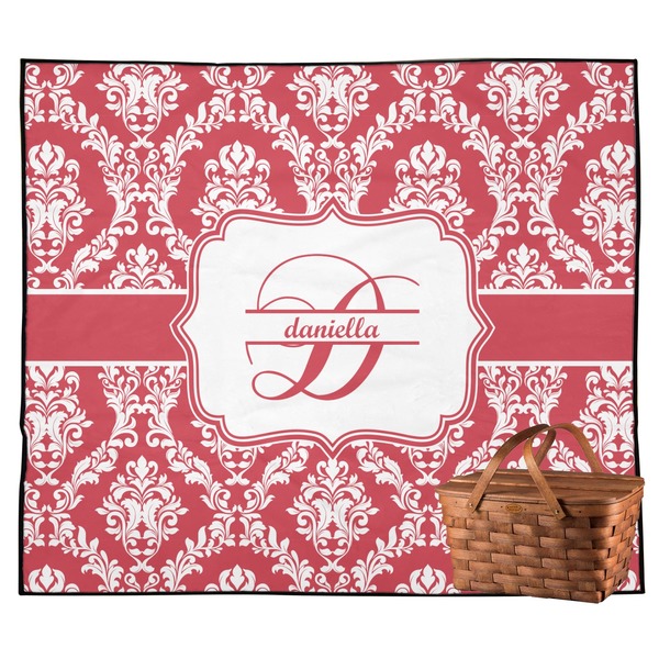 Custom Damask Outdoor Picnic Blanket (Personalized)
