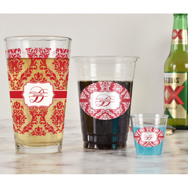 Damask Pint Glass - Full Fill w Transparency - In Context