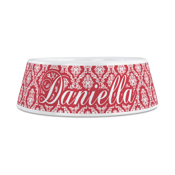 Damask Plastic Dog Bowls - Medium - FRONT
