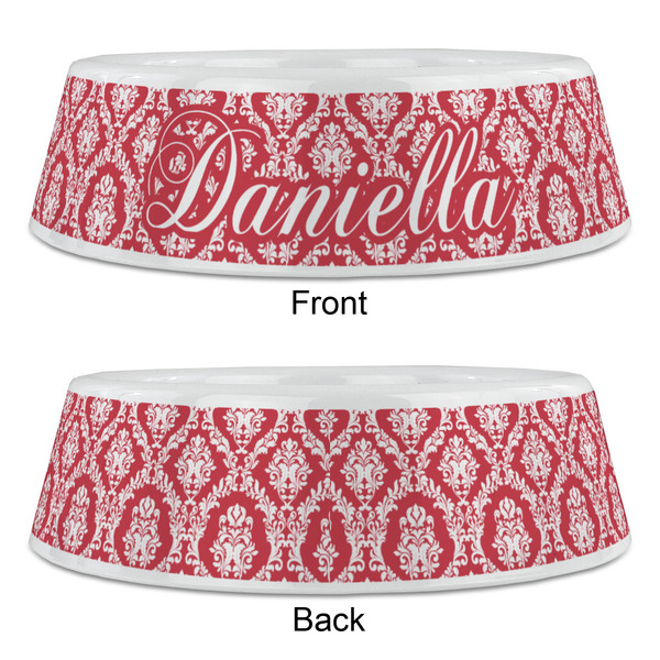 Damask Plastic Pet Bowls - Large - APPROVAL