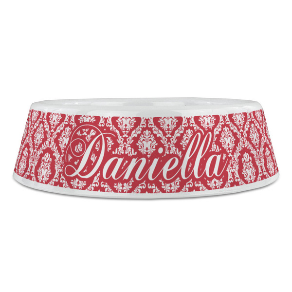 Damask Plastic Pet Bowls - Large - FRONT