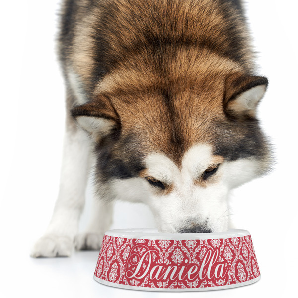 Damask Plastic Pet Bowls - Large - LIFESTYLE