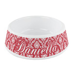 Damask Plastic Dog Bowl - Small (Personalized)