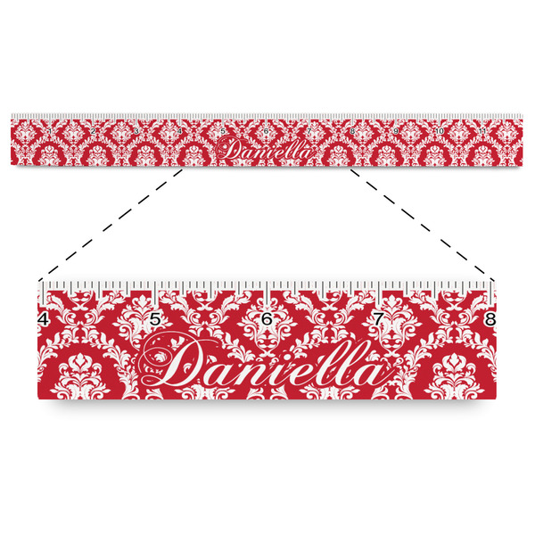 Custom Damask Plastic Ruler - 12" (Personalized)