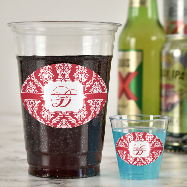 Damask Plastic Shot Glasses - In Context