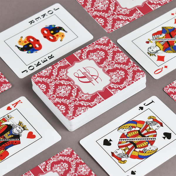 Damask Playing Cards - Front & Back View
