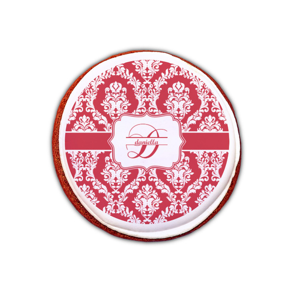 Damask Printed Icing Circle - XSmall - On Cookie