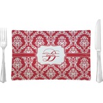 Damask Glass Rectangular Lunch / Dinner Plate (Personalized)