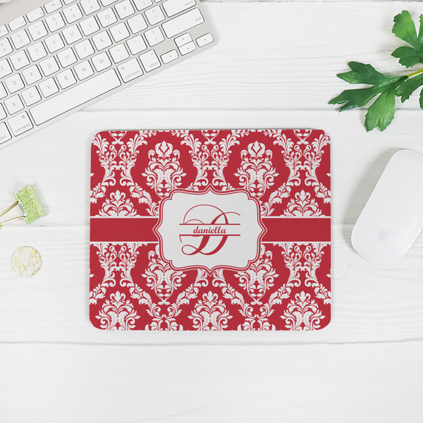 Damask Rectangular Mouse Pad - LIFESTYLE 2