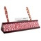 Damask Red Mahogany Nameplates with Business Card Holder - Angle