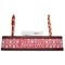 Damask Red Mahogany Nameplates with Business Card Holder - Straight