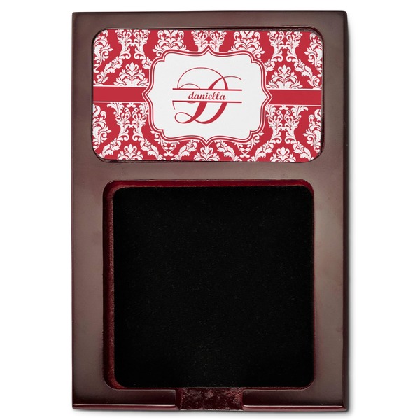 Damask Red Mahogany Sticky Note Holder - Flat