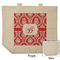 Damask Reusable Cotton Grocery Bag - Front & Back View