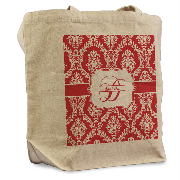 Custom Damask Reusable Cotton Grocery Bag - Single (Personalized)