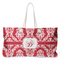 Damask Large Tote Bag with Rope Handles (Personalized)
