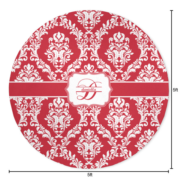 Damask Round Area Rug - Size