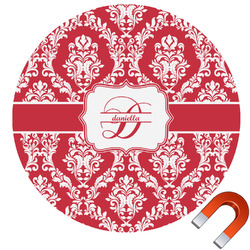 Damask Round Car Magnet - 10" (Personalized)