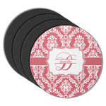 Damask Round Rubber Backed Coasters - Set of 4 (Personalized)