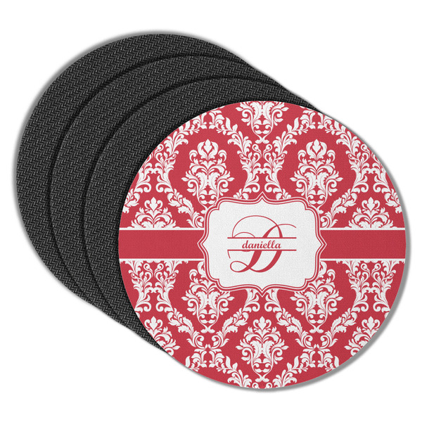 Damask Round Coaster Rubber Back - Main