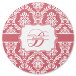 Damask Round Rubber Backed Coaster (Personalized)