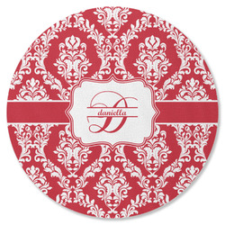 Damask Round Rubber Backed Coaster (Personalized)