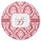 Damask Round Rubber Backed Coaster (Personalized)