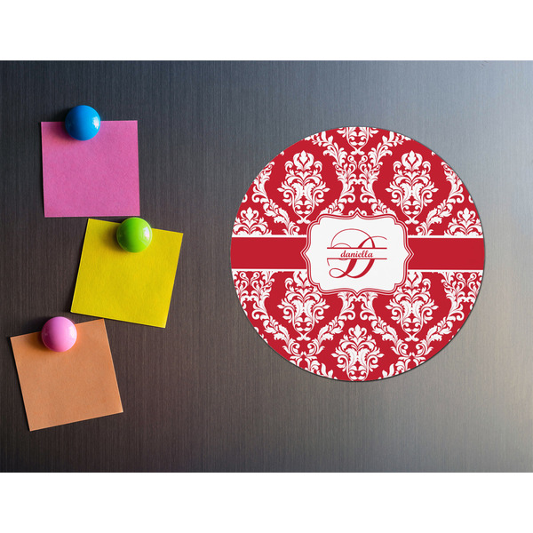 Damask Round Fridge Magnet - LIFESTYLE