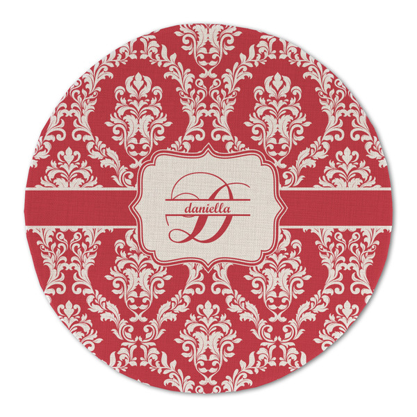 Damask Round Linen Placemats - FRONT (Double Sided)