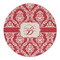 Damask Round Linen Placemats - FRONT (Double Sided)