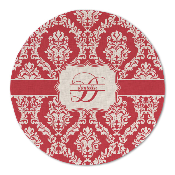 Custom Damask Round Linen Placemat (Personalized)