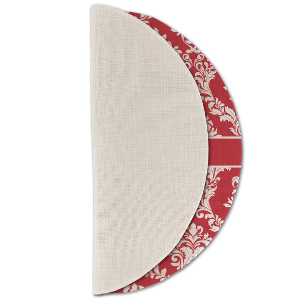Damask Round Linen Placemats - HALF FOLDED (single sided)